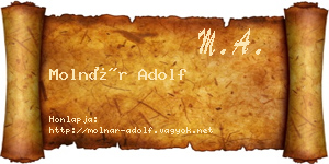 Molnár Adolf névjegykártya